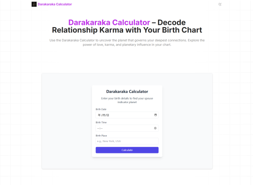 Darakaraka Calculator